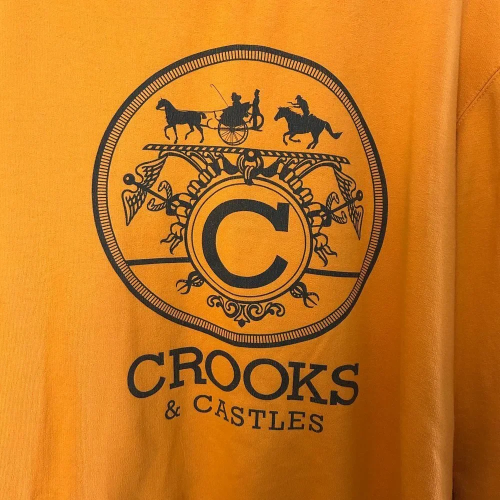 Crooks & Castles Men's Orange Crew Neck‎ Sweatshirt Size XL Tall